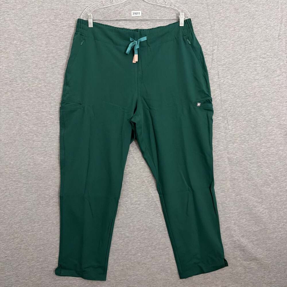 NWT FIGS Womens Size 2XL XXL Petite Hunter Green Evans Scrub Pants